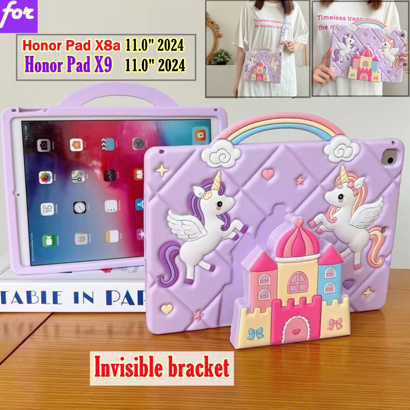 สําหรับ Huawei Honor Pad X8a LTE 11 "2025 X8A NDL-W09 11 นิ้ว 2024 แท็บเล็ตยูนิคอร์นปราสาทแฟชั่นน่าร