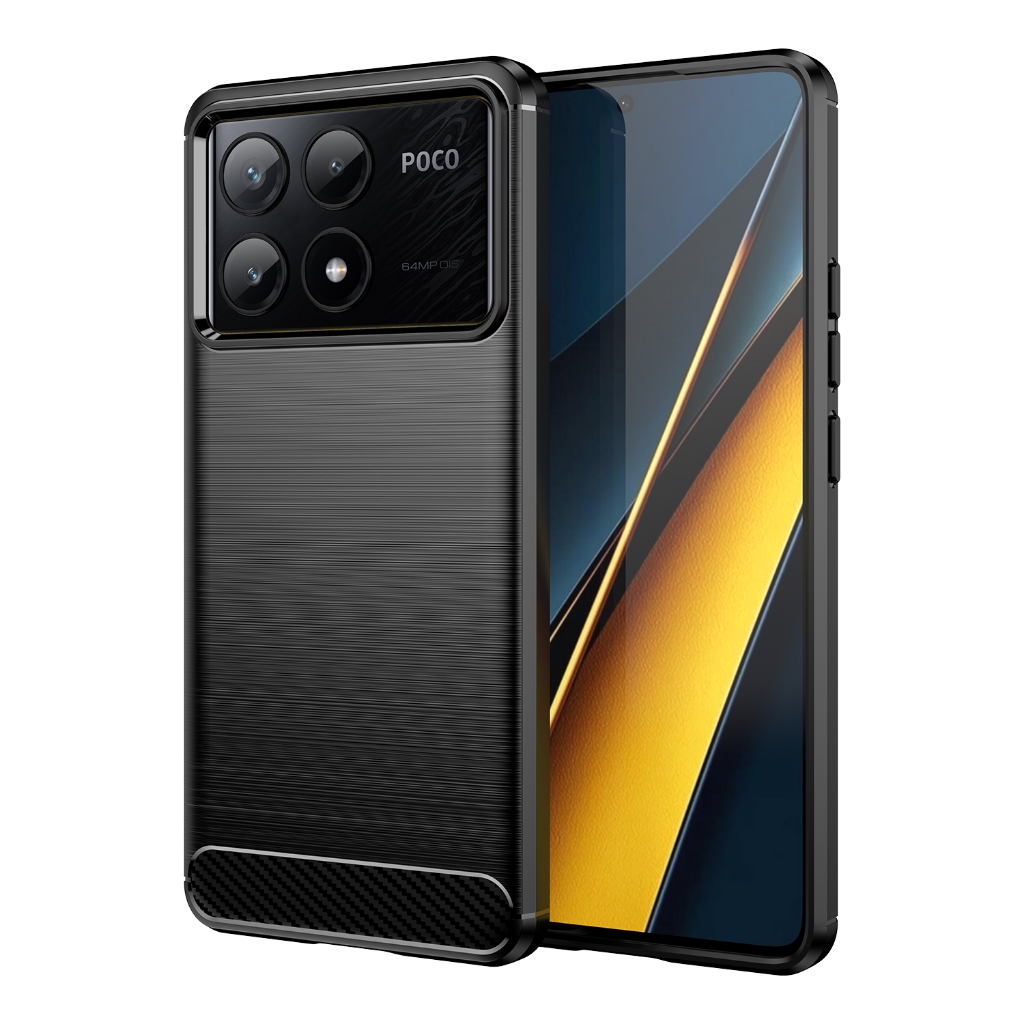 สําหรับ Xiaomi mi Poco X6 Pro 5G ,แปรงคาร์บอนไฟเบอร์ป้องกันกรณีเปลือกนุ่ม, ป้องกันการตก, ป้องกันรอยขีดข่วน, เคสโทรศัพท์ธุรกิจ