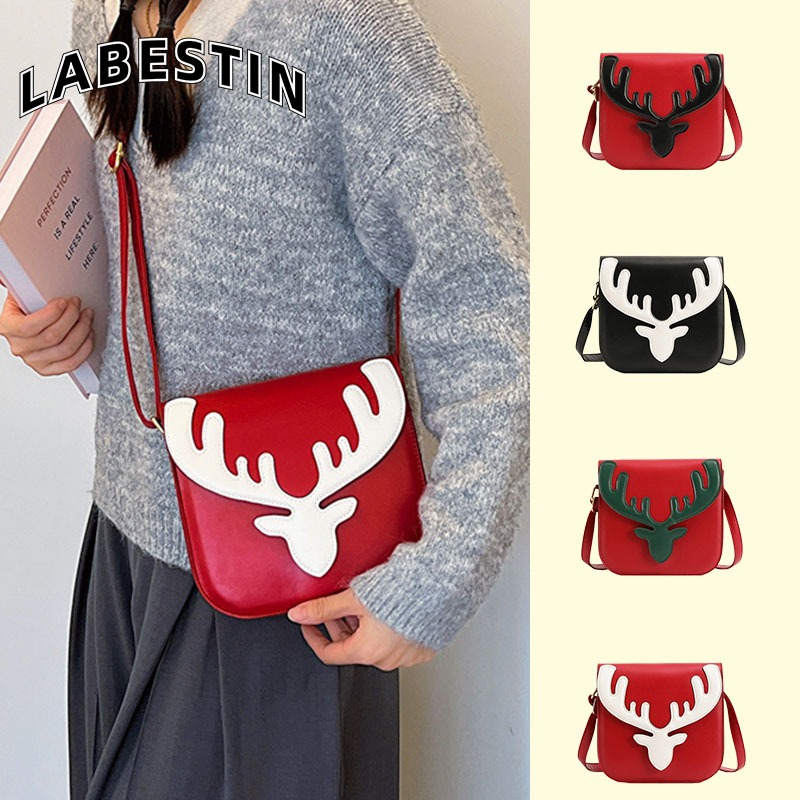 LABESTIN กระเป๋าสตรี ใหม่ กวางคริสต์มาส สาวโมริ ไหล่ crossbody กระเป๋าสี่เหลี่ยมเล็ก