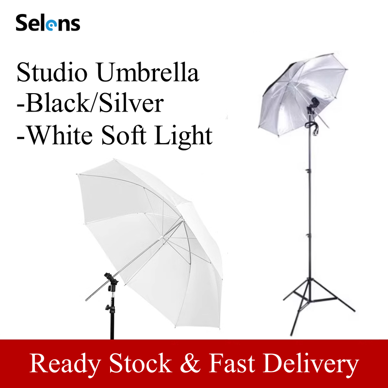 Selens Studio Umbrella 33 นิ้วการถ่ายภาพ Soft Lighting Studio Reflector สีขาวโปร่งแสง/สีดํา Sliver Diffuser