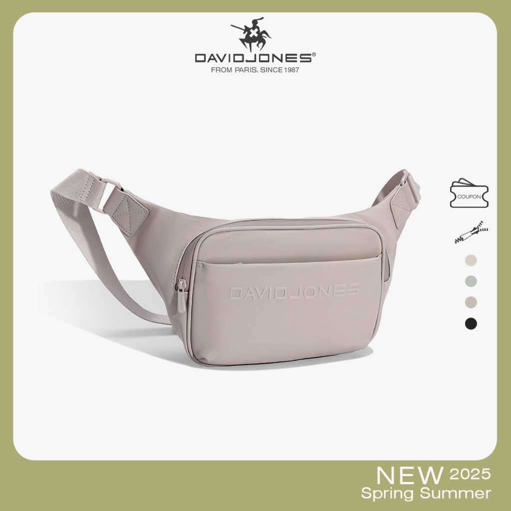 David Jones Paris 2025 Spring Summer คอลเลกชันใหม่ผ้าใบเลียนแบบ PU กระเป๋าสะพายสตรี Fanny pack กระเป