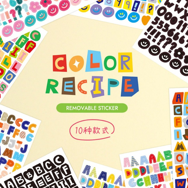 10 ตัวอักษรที่มีสีสันจํานวนสติกเกอร์ DIY Cuckoo การ์ดคู่มือตกแต่งเคสโทรศัพท์โน้ตบุ๊คกันน้ํา Self-กาว