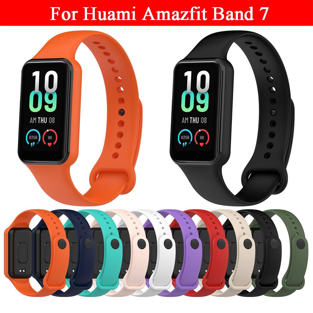 สายนาฬิกาซิลิโคนแฟชั่นสําหรับ Huami Amazfit Band 7, สายรัดข้อมือเปลี่ยนกีฬาสร้อยข้อมือสมาร์ทวอทช์สําหรับสายเข็มขัดสําหรับ Huami Amazfit Band 7 อุปกรณ์เสริมนาฬิกา