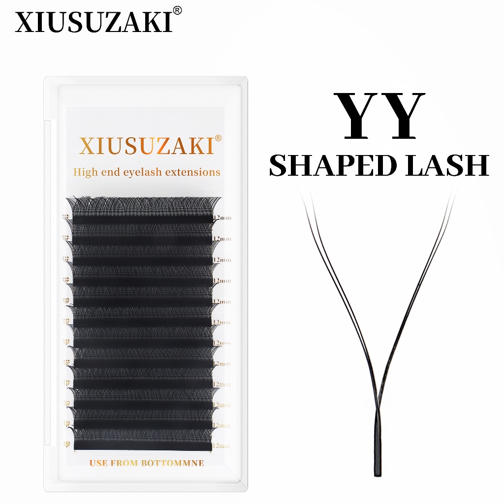 Xiusuzaki YY Shape Lashes Extensions Double Triple Tips Eyelashes Extension Soft Premade Volume Fan Lashes Extension