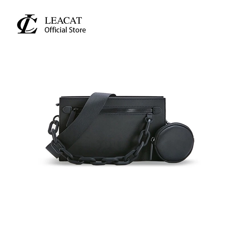 Leacat ใหม่ กระเป๋าเมสเซนเจอร์ลําลอง ทรงสี่เหลี่ยม ขนาดเล็ก แฟชั่นฤดูร้อน สําหรับผู้ชาย และผู้หญิง
