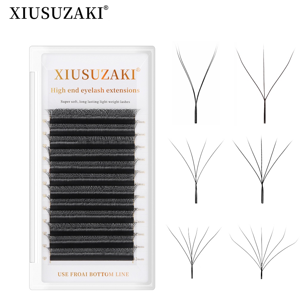 Xiusuzaki W รูป Bloom 2D 3D 4D 5D 6D 7D 8D อัตโนมัติดอก Premade แฟนขนตา Extensions ธรรมชาติ yy แต่ละ Lashes