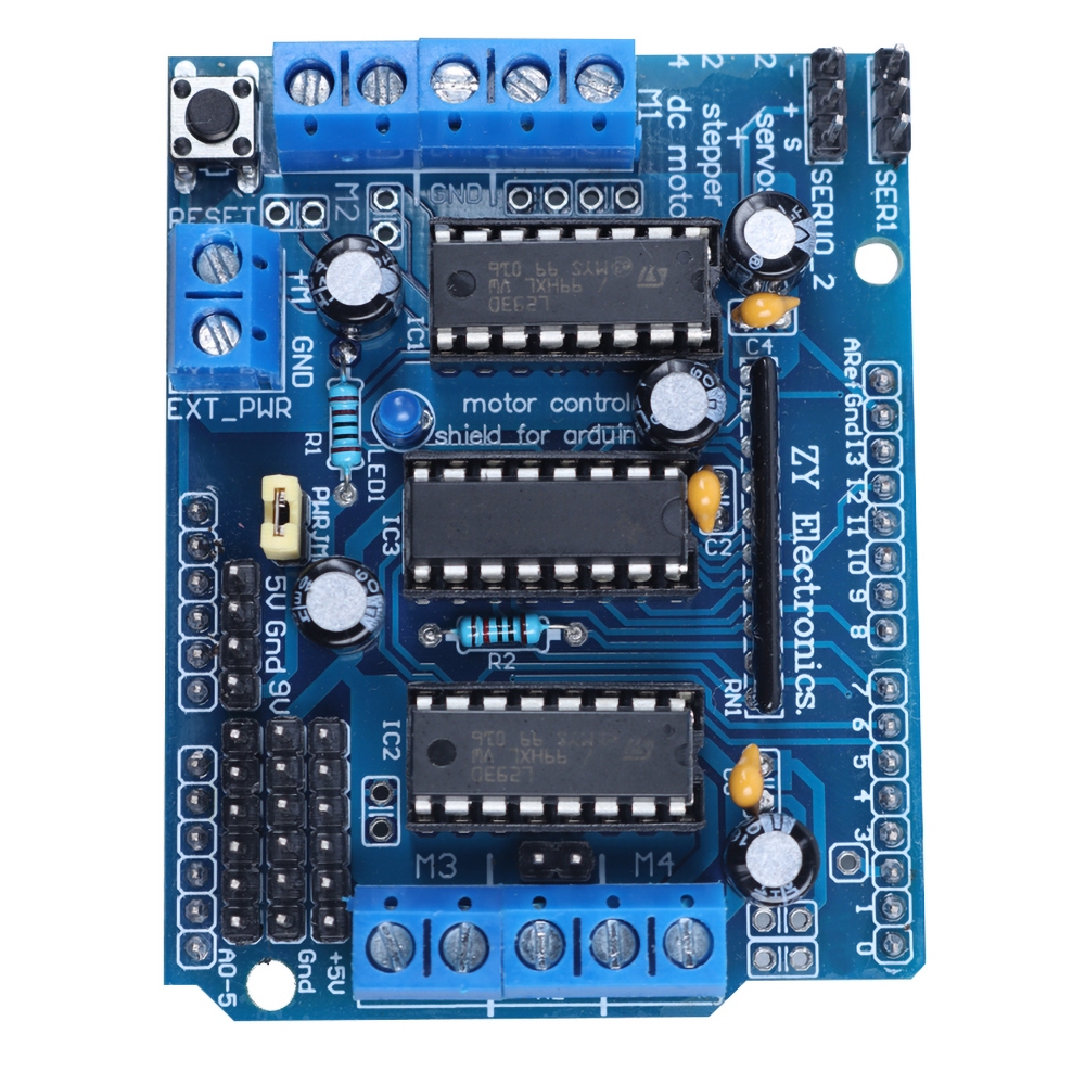 L293d Stepper Motor Driver บอร์ดขยายสําหรับโครงการ Arduino DIY มอเตอร์อิเล็กทรอนิกส์ไดรฟ์โล่โมดูล