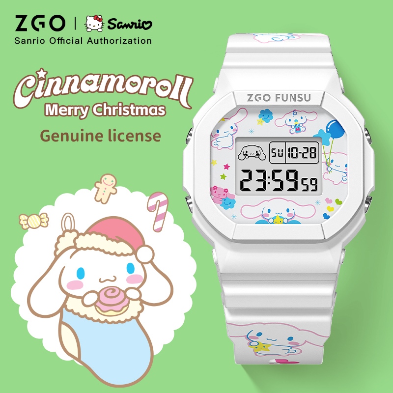 ส่งฟรี ZGO x Sanrio Cinnamoroll นาฬิกาเด็ก กันน้ำ50M เดิมมัลติฟังก์ชั่ นักเรียน เด็ก ดู และ เด็ก 8611