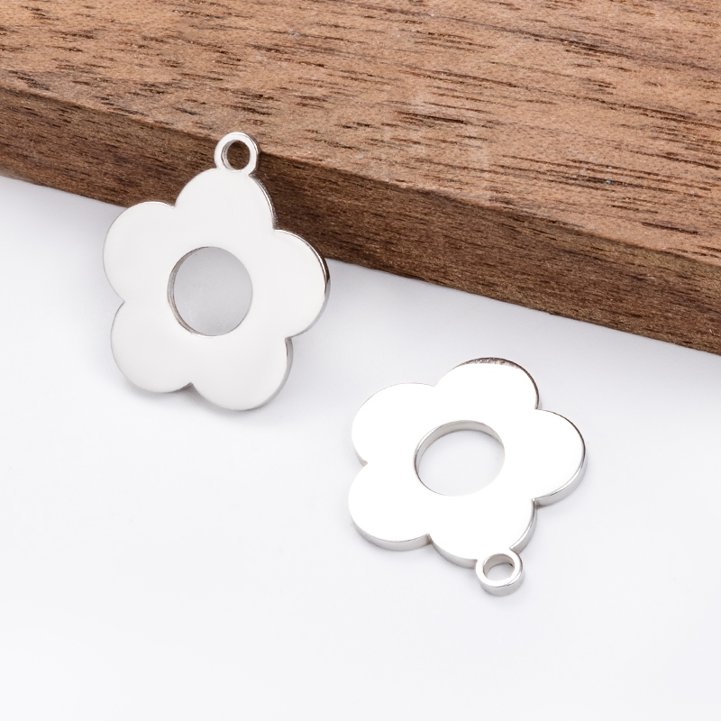 สแตนเลสขัดเงาดอกไม้จี้เครื่องประดับอุปกรณ์ diy Hollow Sunflower Charms
