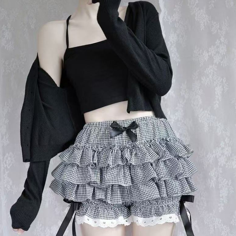 Lolita Safety Pants กระโปรงลูกไม้ JK Backing Anti ออกไปกางเกงฟักทองหญิงฤดูร้อน