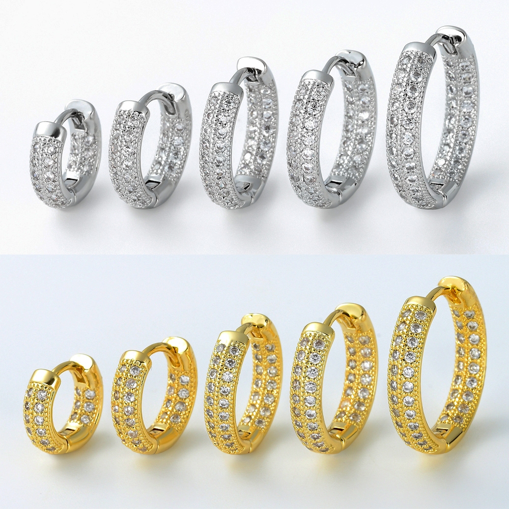 1 ชิ้น ก23 ต่างหูห่วงเหล็กไทเทเนียมสองแถวต่างหูพลอยผู้หญิงเครื่องประดับ