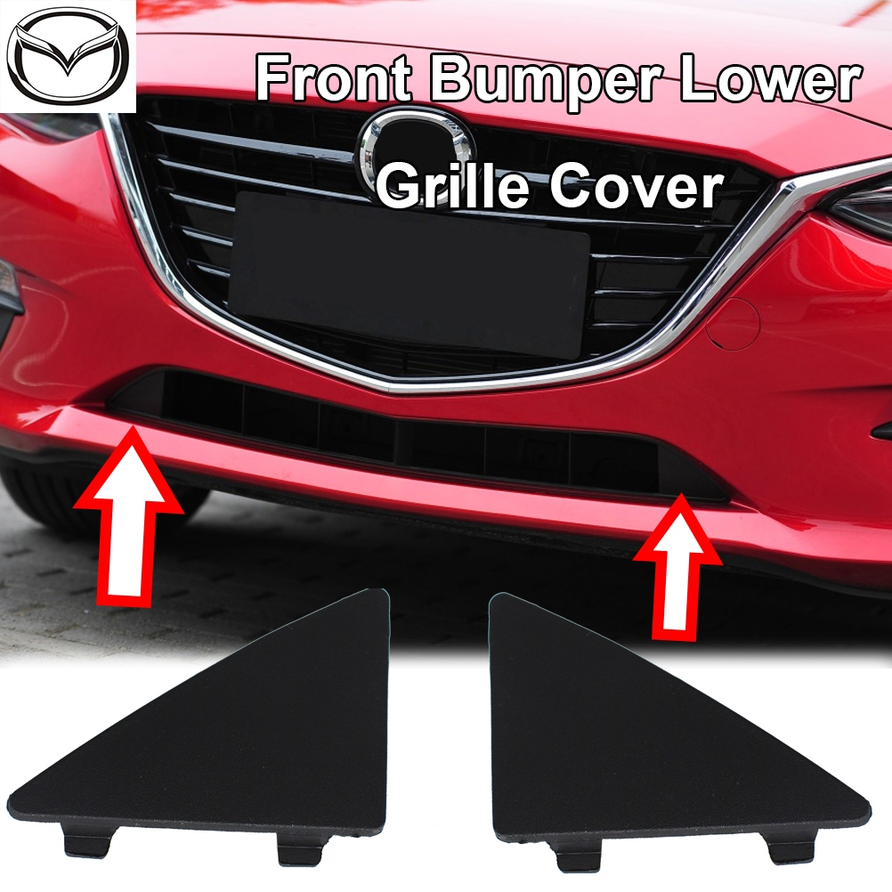 2 PC กันชนหน้าลากจูง Hook Cover Lower Grille สําหรับ Mazda 3 2014 - 2018 ซ้ายขวาด้านข้าง Tow Trim หมวก Eye Hole BHN1-50-101