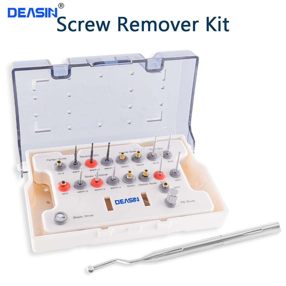 ทันตกรรม Implant Removal Kit เสียหายสกรู Extractor ชุด Remover เจาะ Universal Implant Proesthetic