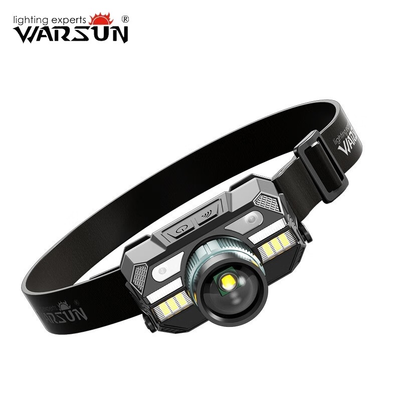 Warsun WD09 ไฟหน้า Type-C ไฟหน้าแบบชาร์จไฟได้ Telescopic ซูมโคมไฟหัวไฟฉายกันน้ําโคมไฟตกปลาไฟฉายหัว