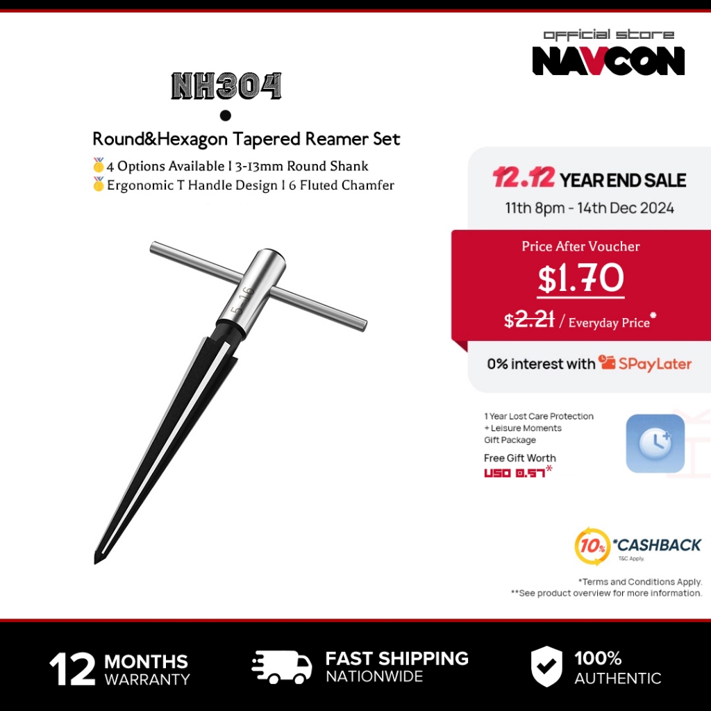 Navcon เครื่องมือประสิทธิภาพสูงเรียวรีมเมอร์ชุดพร้อมที่จับ T และโครงสร้างเหล็กคาร์บอน 6ร่องเครื่องมือช่างไม้ลบคมสำหรับการขุดเจาะไม้โลหะพลาสติก