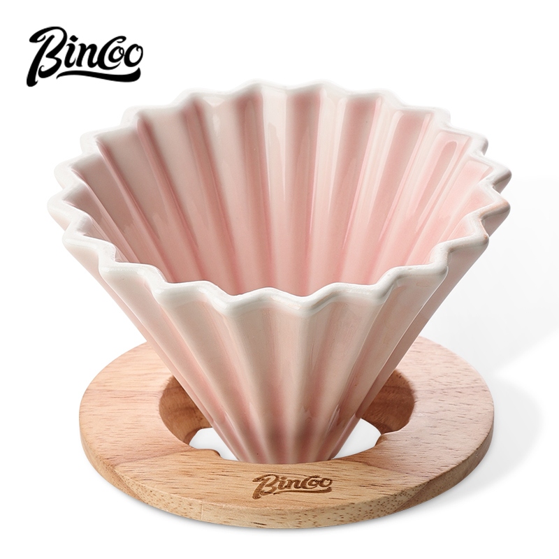Bincoo กลีบถ้วยกาแฟเซรามิคหม้อกาแฟมือชง V60 กรองชุดสกัดอเมริกัน