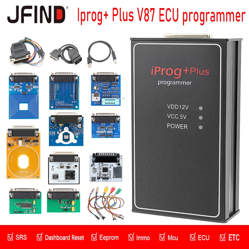Iprog Pro V87 Full ECU Key Programmer Iprog + V87 2019 เครื่องมือรถยนต์ Eeprom IMMO รีเซ็ตแดชบอร์ดถุงลมนิรภัยกิโลเมตร PK DIGIPROG 3 Carprog