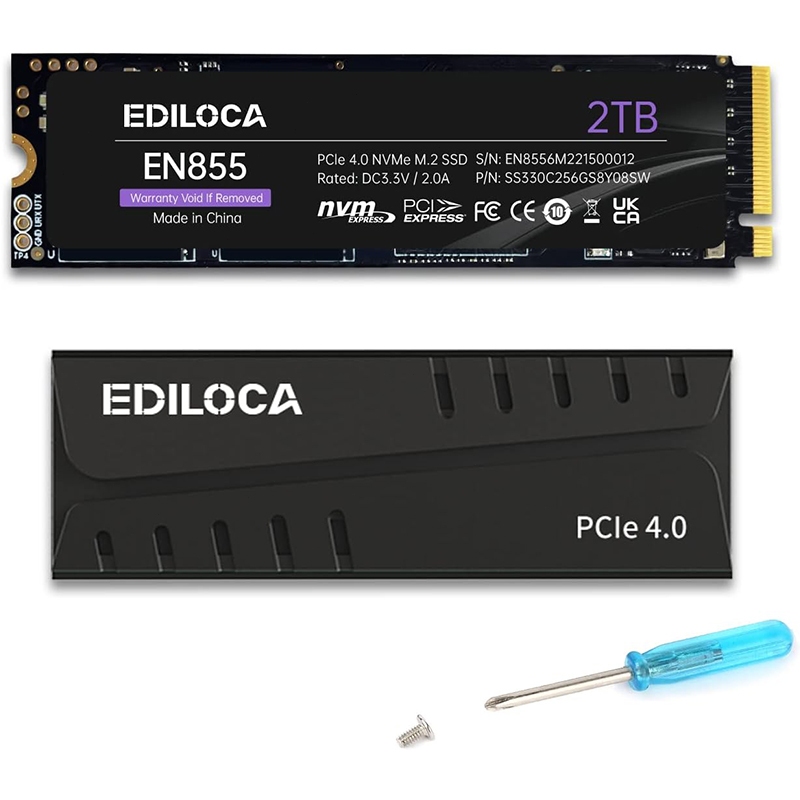 Ediloca EN855 NVMe PCIe Gen4x4 M.2 2280 SSD 1TB 2TB 4TB สำหรับ Laptop/PC/PS5 Configure DRAM Cache Re