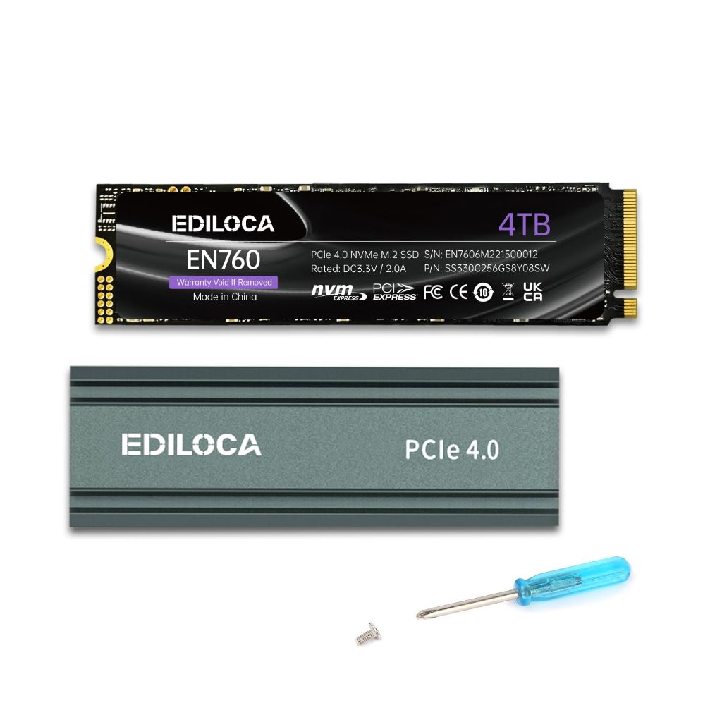 Ediloca EN760 NVMe PCIe Gen 4x4 M.2 2280 SSD 1TB 2TB 4TB สำหรับ Laptop และ PC Read 5000MB/s Write 4500MB/s