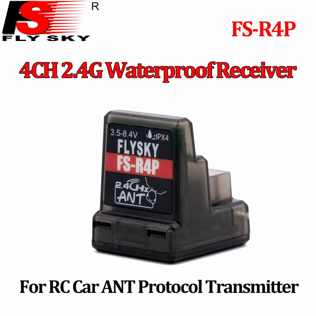 Flysky 4CH IPX4 กันน้ํา FS-R4P 2.4G ตัวรับสัญญาณ 3.5-8.4V เสาอากาศเดี่ยวในตัวสําหรับ RC รุ่น ANT Pro