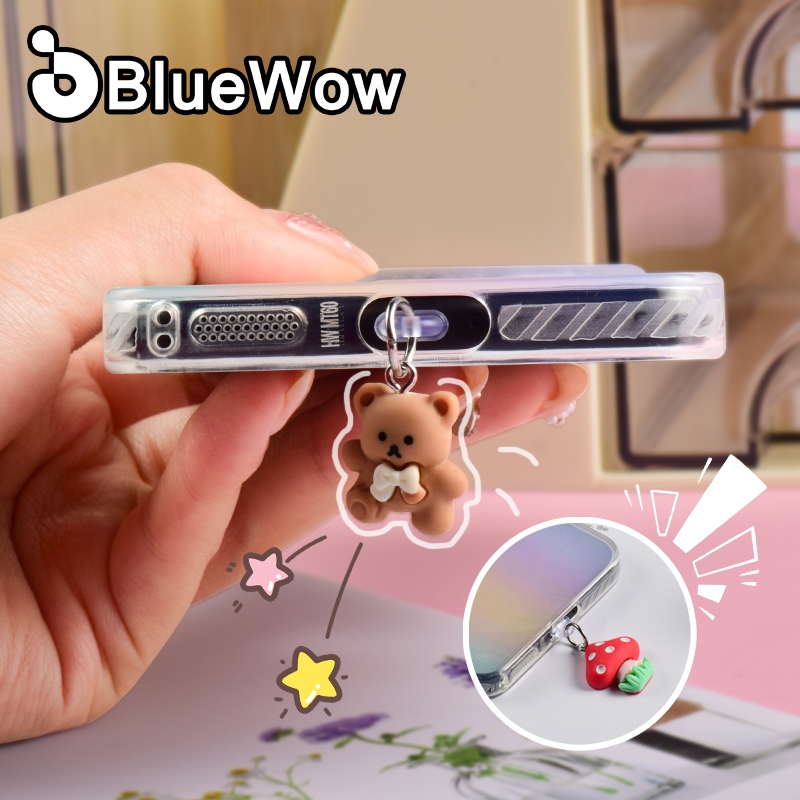 ปลั๊กกันฝุ่นพอร์ตชาร์จ BlueWow สําหรับโทรศัพท์ Android Type-C, อุปกรณ์โทรศัพท์/เสน่ห์โทรศัพท์ / สายรัดโทรศัพท์