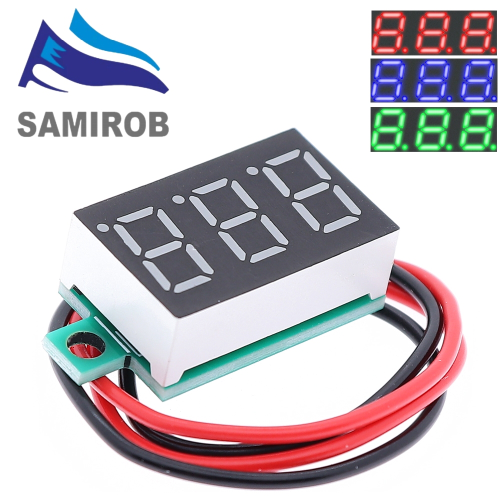 0.36 นิ้ว 2 สาย 0.36 DC 4.5-30V 3 หลักจอแสดงผลโวลต์มิเตอร์ Mini LED แผงดิจิตอลโวลต์แรงดันไฟฟ้าเมตรเครื่องมือสีแดง/สีฟ้า/สีเขียว