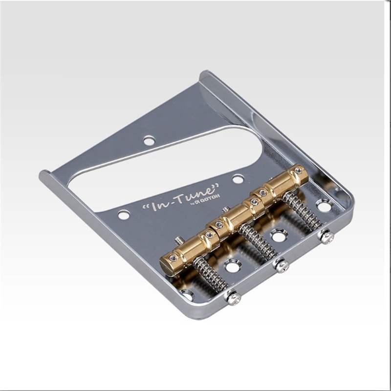 Gotoh จูนอานทองเหลือง Chrome Vintage Bridge สําหรับ Tele กีตาร์ไฟฟ้า String Spacing 10.8 มม.