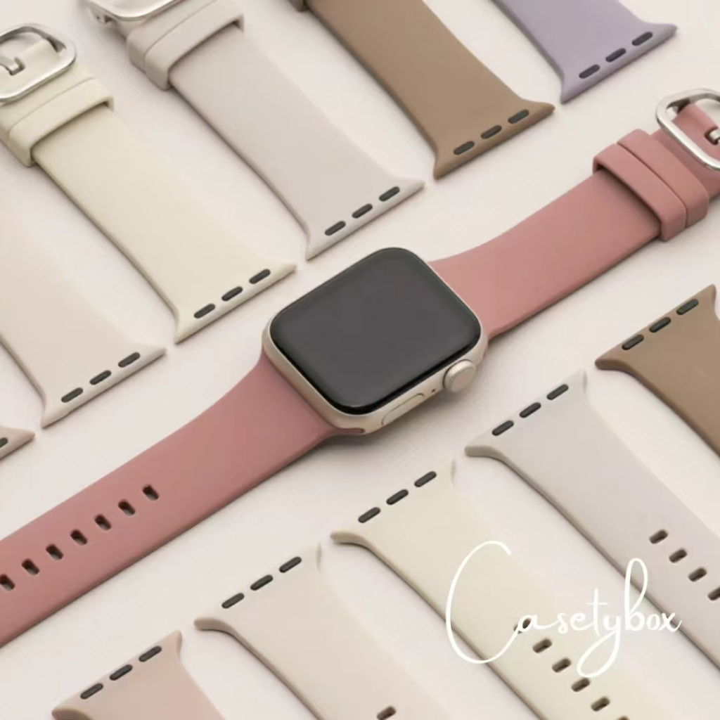 Warm สีซิลิโคนอ่อนสําหรับ iwatch Serises Ultra 10 9 S8 7 6 5 4 SE 3 2 1 Leisure Label Design Band สําหรับ iwatch 49 มม.46 มม.45 มม.41 มม.44 มม.40 มม.42 มม.38 มม.หัวเข็มขัดโลหะ Wristb