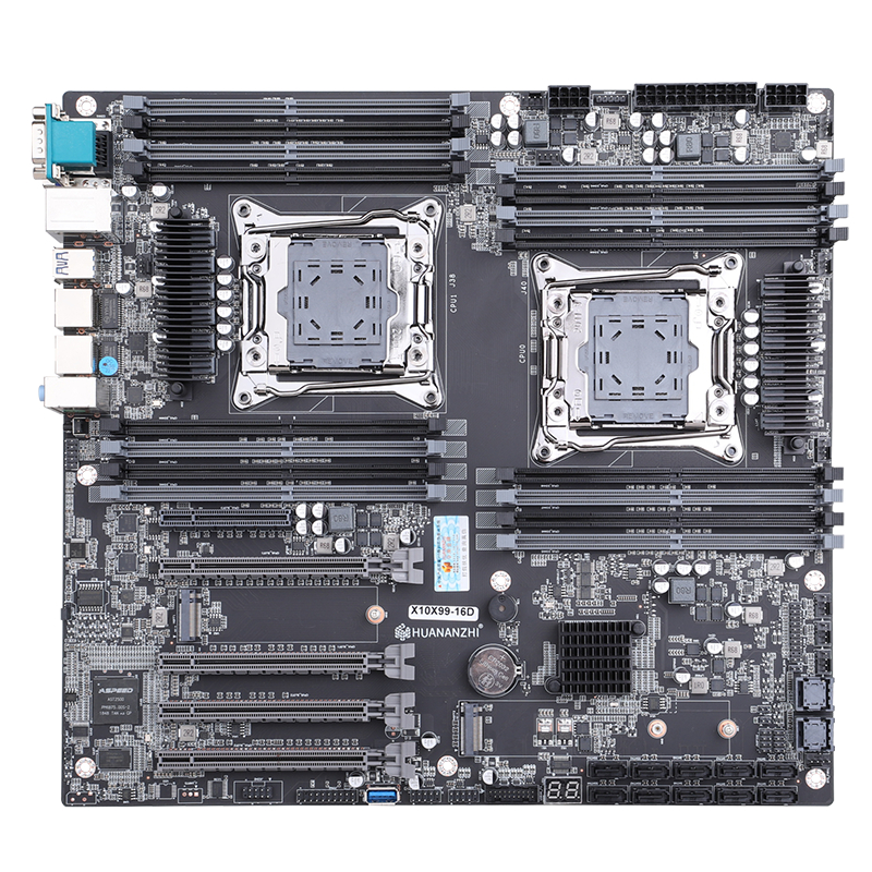 Huananzhi X10X99 16D Dual CPU Server เมนบอร์ดชุด LGA 2011-3 DDR4 ECC RAM รองรับ NVME M.2 SATA3.0 USB