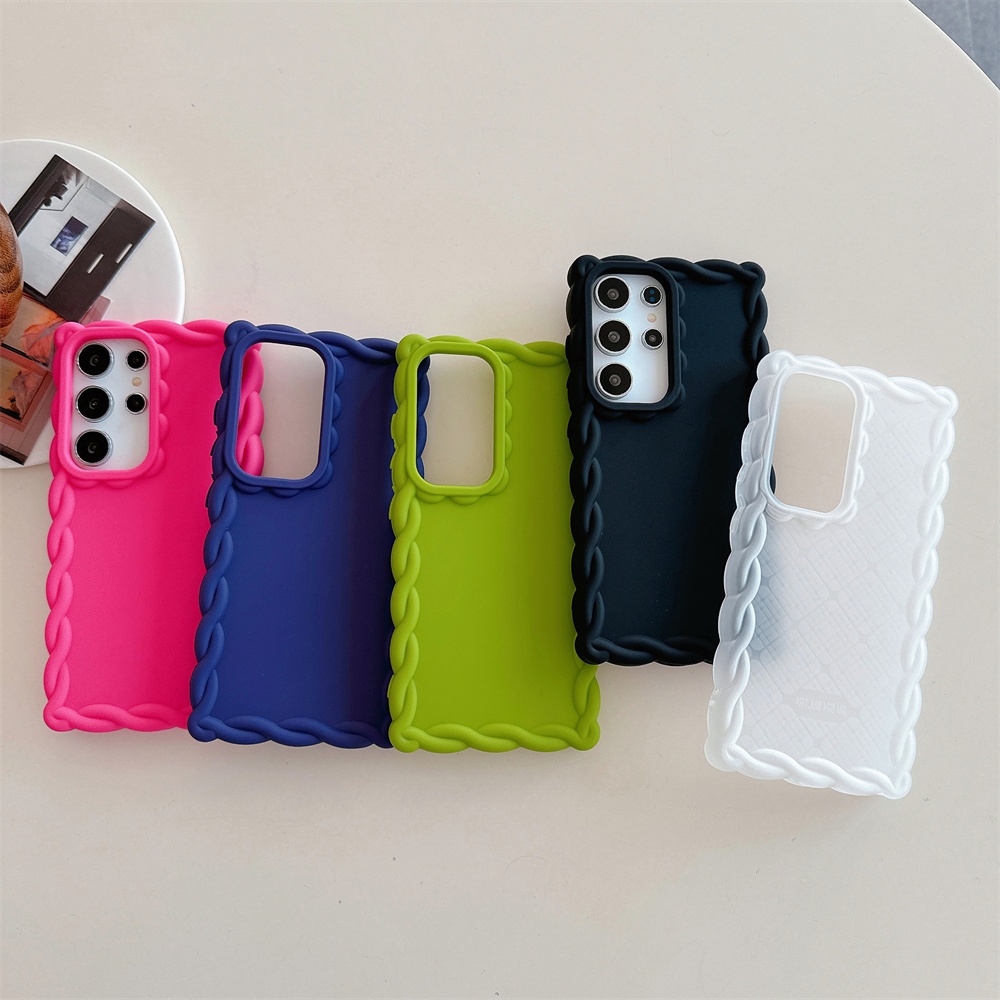 SAMSUNG สําหรับsamsung S25 Ultra S24 FE A14 A15 A05S A13 A16 A24 A35 A55 A54 Twistedกรอบนุ่มกรณี