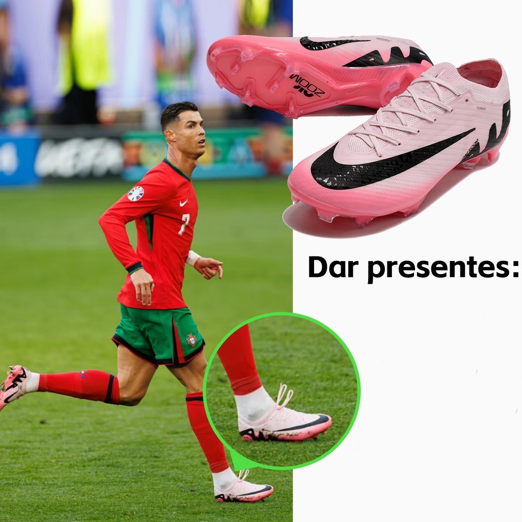 Air Zoom Mercurial Superfly 15 Elite FG CR7 รองเท้าผ้าใบผู้ชายกลางแจ้ง รองเท้าฟุตบอลเล็บกันลื่นและทนต่อการสึกหรอ