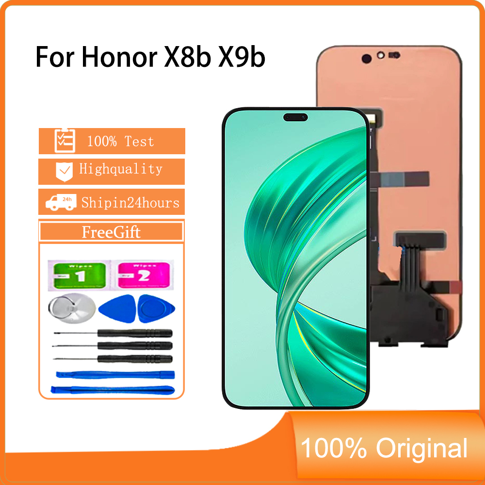 สําหรับจอแสดงผล AMOLED Honor X8b X9b 5G เปลี่ยนหน้าจอสัมผัส LCD