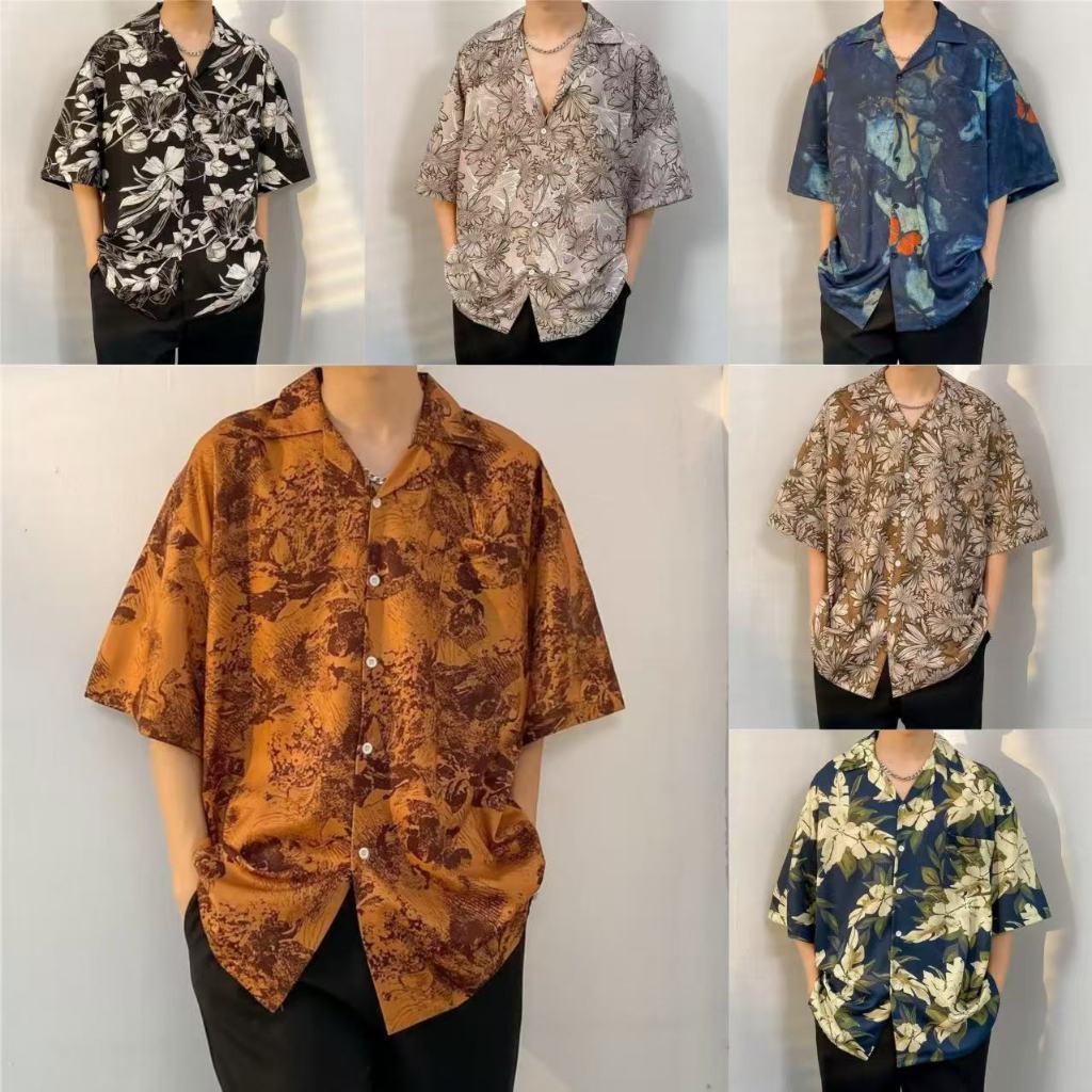 เสื้อฮาวาย สไตล์ฮาวาย เสื้อเชิ้ต หลายสไตล์ 100 แบบ ใส่สบาย เหมาะกับเดินชายหาด เหมาะสำหรับผู้ชายและผู้หญิงทุกคน T28