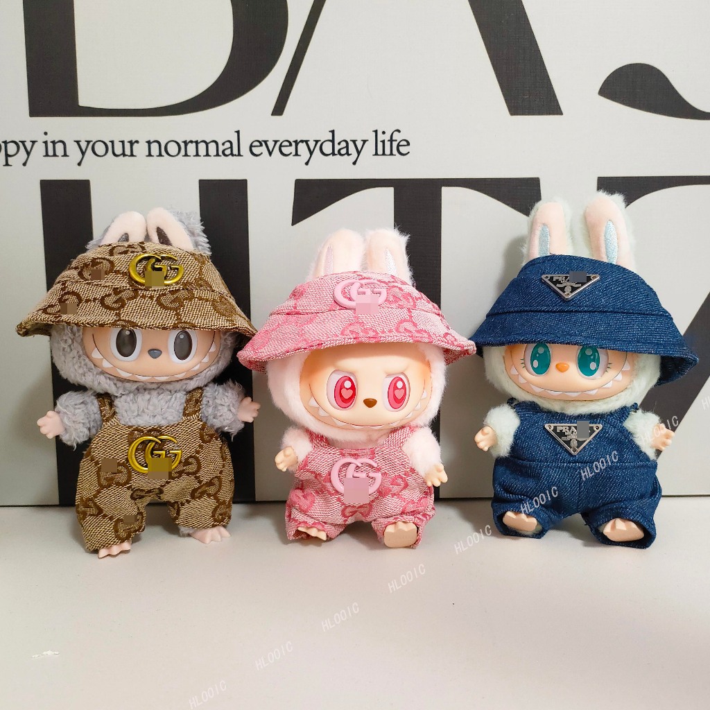 เสื้อผ้าตุ๊กตาสําหรับ 15 ซม. 17 ซม. Labubu V1 V2 V3 Labubu lilltle milan มีที่นั่ง macaron กางเกงแขวนตุ๊กตาอุปกรณ์เสริม