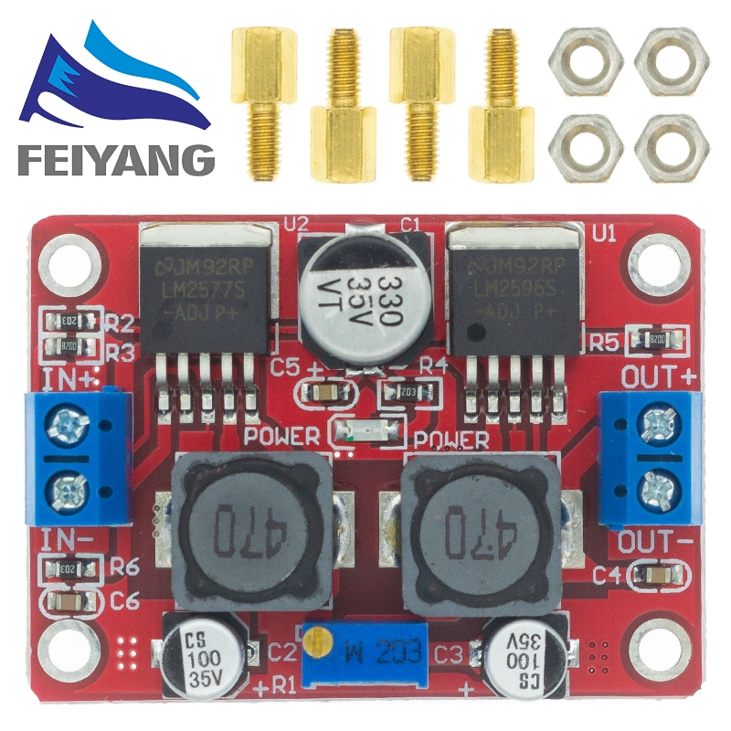 Dc-dc ตัวแปลงอะแดปเตอร์แรงดันไฟฟ้าอัตโนมัติ Step Up/Down Module LM2577S + LM2596S