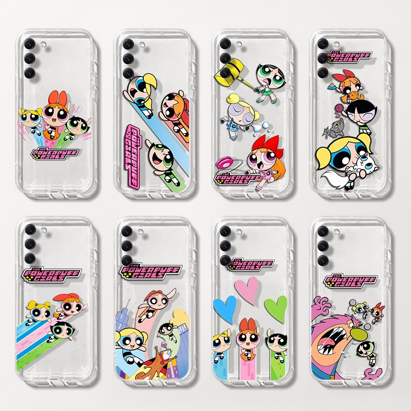 เคสสําหรับ Samsung S9 S20 S24 Plus ULTRA FE The Powerpuff Girls Simple เคสซิลิโคนใสใสใส