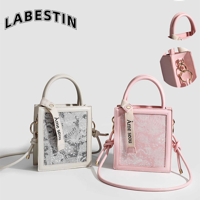 LABESTINกระเป๋าสตรี ใหม่ แผ่นลมแห่งชาติจีน เพลง กระเป๋าสะพายไหล่อเนกประสงค์ กระเป๋าโท้ทแบบพกพา