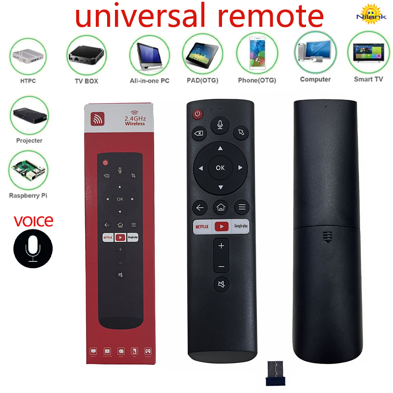 รีโมทสากล รีโมท คำสั่งเสียง/เมาส์ for All Android Smart TV สมาร์ททีวี, กล่องทีวี HTPC All-in-one PC Computer Projecter Raspberry Pi 2.4g q5 plus Netflix Google Play