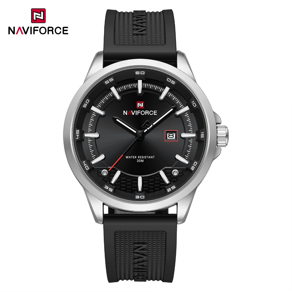 Naviforce 9248T แฟชั่นกันน้ํา Man นาฬิกาวันที่ Luminous สังกะสีกรณี Fumed Silica สายรอบ Dial Design ชายควอตซ์นาฬิกาข้อมือ