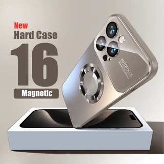 Magnetic Hard case สําหรับ iPhone 15 14 PRO MAX 14 Plus 13 12 16 PRO MAX 11 Anti drop กล้องเลนส์ป้องกันไร้สายชาร์จกันกระแทกปลอก