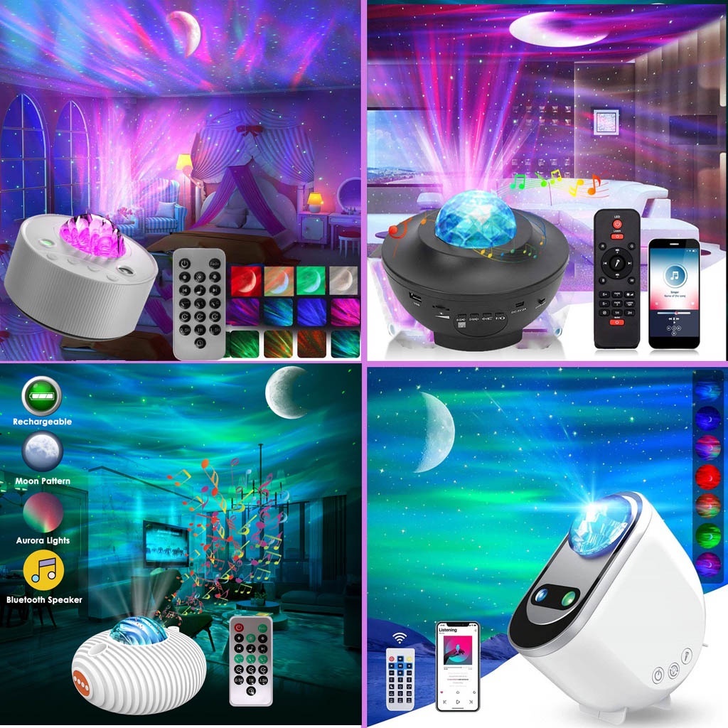 Galaxy Light โปรเจคเตอร์ Starry Sky Night Light โคมไฟตกแต่งบ้านตกแต่งห้องนอน Party star โปรเจคเตอร์เพลงของขวัญ