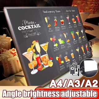 Super Bright LED Menu Board Display with Adjustable Stand, Brightness, and Viewing Angle. menu board with light