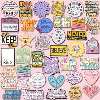 สีสัน Inspiring Be Kind คําคมเคลือบเข็มกลัดคุณเพียงพอคุณคุ้มค่าเข็มกลัดป้าย Pins อุปกรณ์เสริมของขวัญสําหรับเพื่อน