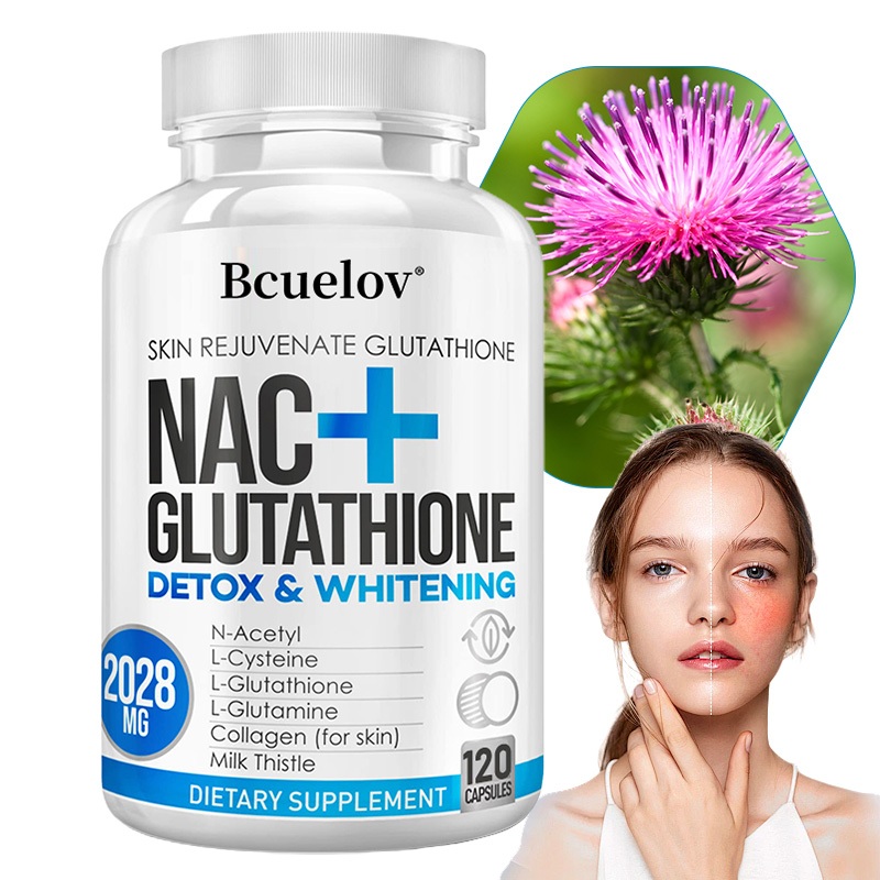 Bcuelov NAC อาหารเสริม L-Glutathione - ผิวขาว ปกป้องตับ ทําความสะอาดและล้างพิษ