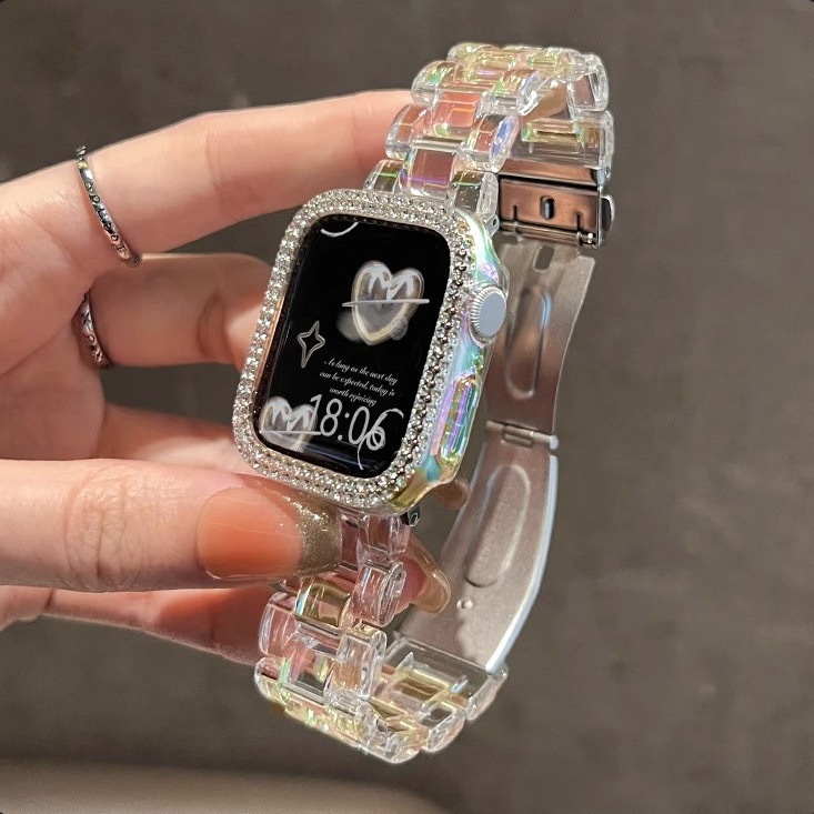 สายนาฬิกาและเคสพลาสติก สําหรับ Apple Watch Series 10/9/8/7/6/5/4/3/46/45/44/42/41/40/38 มม. รองรับขนาด 45/44/42/41/40/38 มม. และ 46 มม.
