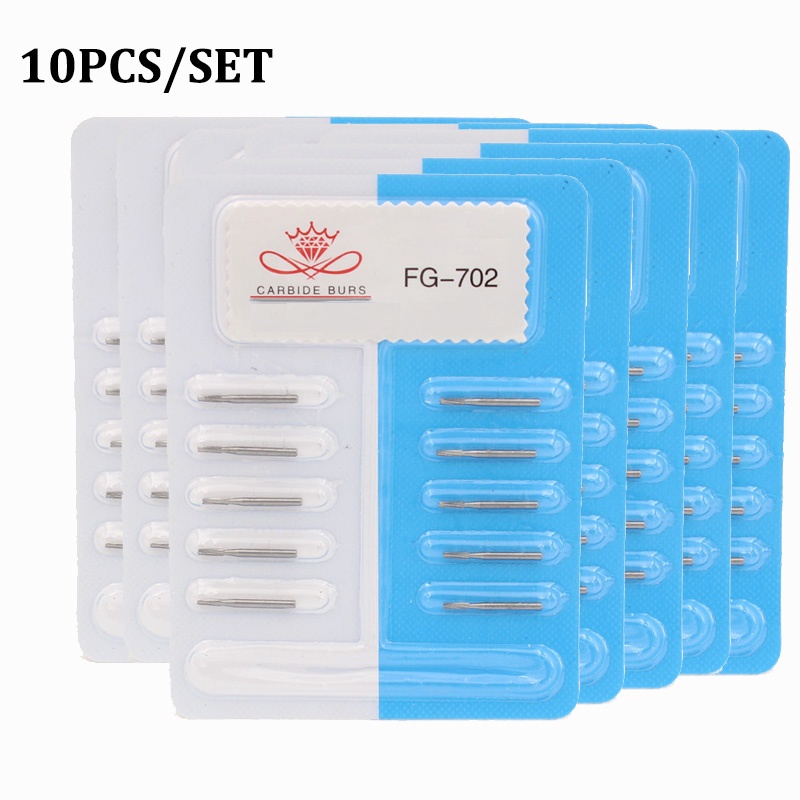 10 ชิ้น/เซ็ตทันตกรรมทังสเตนเหล็กคาร์ไบด์ Burs สําหรับ Handpiece ความเร็วสูง Bit Inverted Cone Bur/Fissure Bur