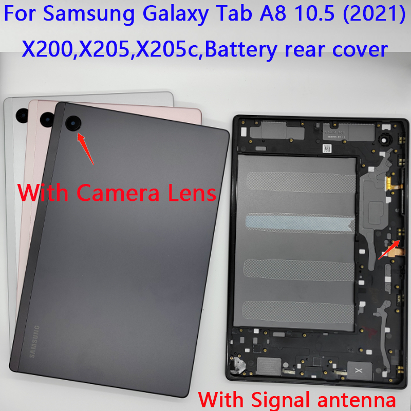SAMSUNG สําหรับsamsung Galaxy Tab A8 10.5 2021 ฝาครอบแบตเตอรี่ด้านหลังประตูด้านหลังเปลี่ยนSM-X200 SM-X205 ปกหลัง