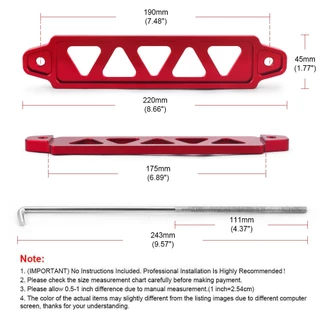 220 มม.อลูมิเนียมแบตเตอรี่รถยนต์ Tie Down Mount Holder Bracket Brace Bar สําหรับ Honda Civic EK EG แบตเตอรี่ Fasten Bracket Holder