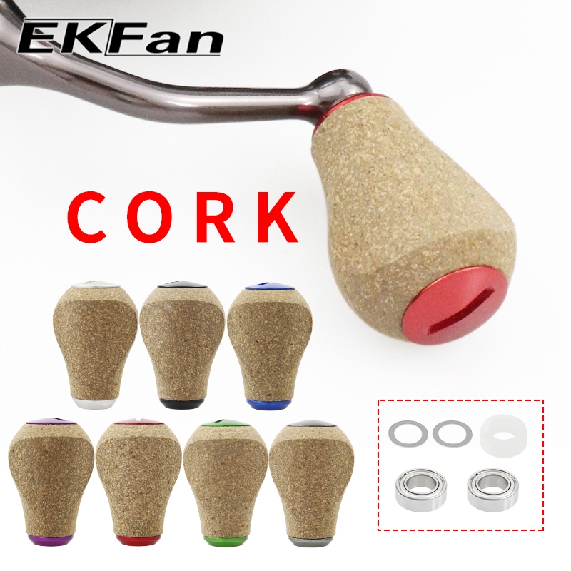 EKfan 1PC cork flat Spinning Baitcasting Fishing Reel handle knob for shinamo daiwa abu 7*4*2.5mm be
