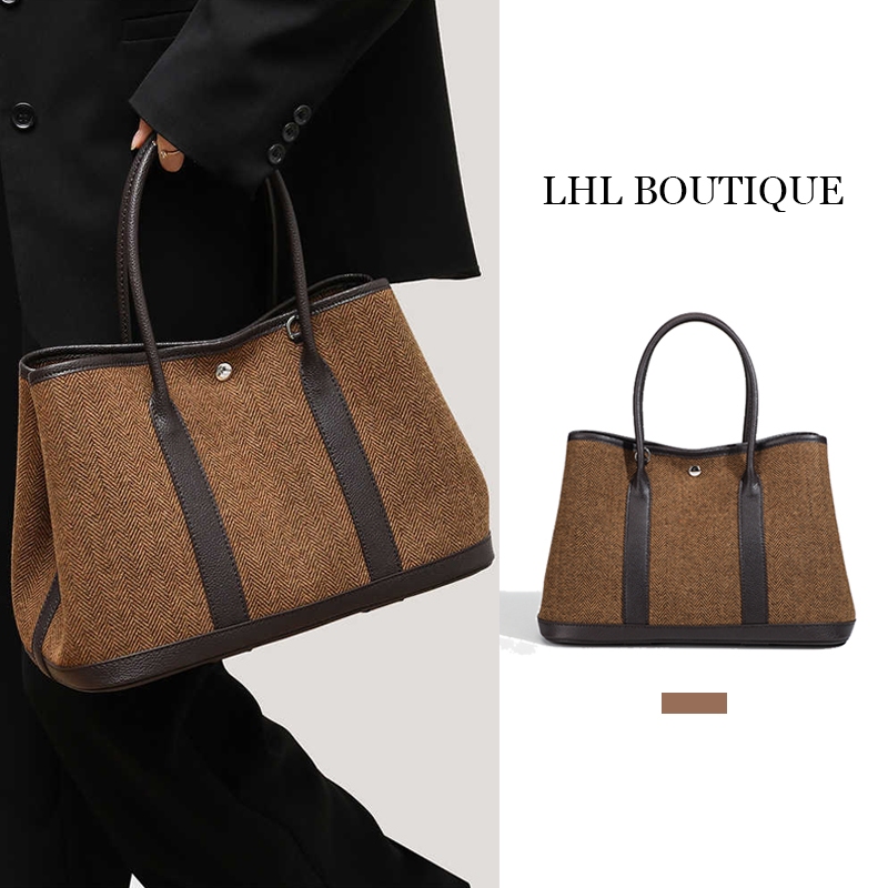 LHL BOUTIQUE กระเป๋าเป้ผ้าวูลขนาดเล็กที่มีมูลค่าสูง ทันสมัย และมีอารมณ์เรียบง่าย